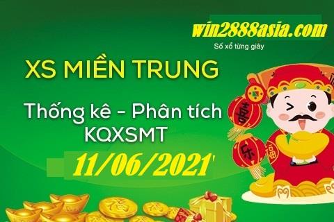 Soi cầu XSMT 11-6-2021 Win2888 Chốt số Lô Đề Miền Trung thứ 6