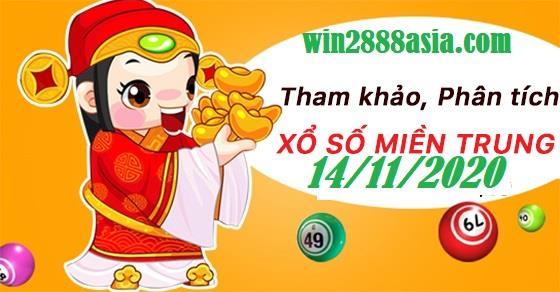 Soi cầu XSMT 14-11-2020 Win2888 Chốt số Lô Đề Miền Trung thứ 7