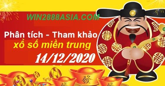 Soi cầu XSMT 14-12-2020 Win288 Dự đoán Dàn Đề Miền Trung thứ 2
