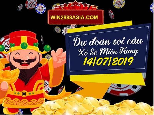 Soi cầu XSMT 14-7-2019 Win2888 Chốt số lô đề miền trung chủ nhật