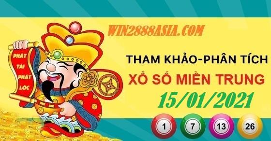 Soi cầu XSMT 15-1-2021 Win2888 Dự đoán Xổ Số Miền Trung thứ 6