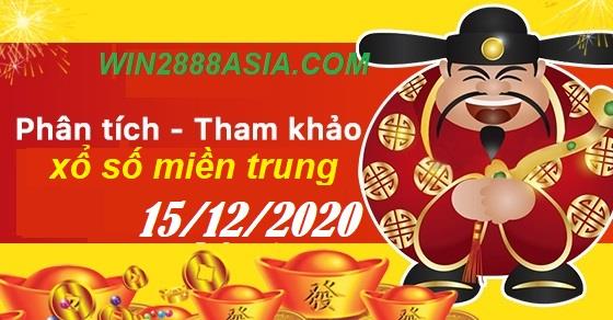 Soi cầu XSMT 15-12-2020 Win2888 Chốt số KQXS Miền Trung thứ 3