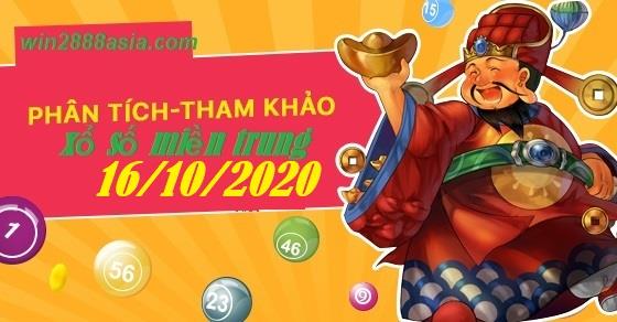 Soi cầu XSMT 16-10-2020 Win2888 Chốt số Cầu Lô Miền Trung thứ 6