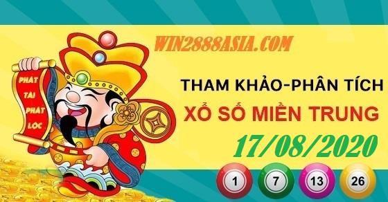 Soi cầu XSMT 17-8-2020 Win2888 Chốt số Xổ Số Miền Trung thứ 2