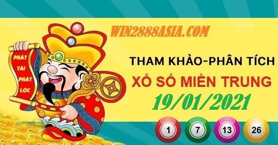 Soi cầu XSMT 19-1-2021 Win2888 Chốt số Cầu Đề Miền Trung thứ 3