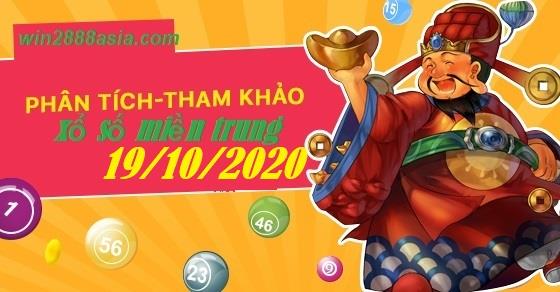 Soi cầu XSMT 19-10-2020 Win2888 Chốt số Cầu Đề Miền Trung thứ 2