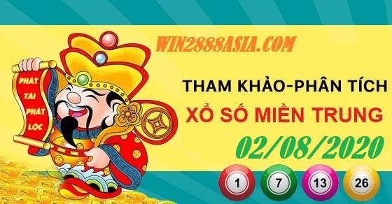 Soi cầu XSMT 2-8-2020 Win2888 Chốt số Lô Đề Miền Trung chủ nhật