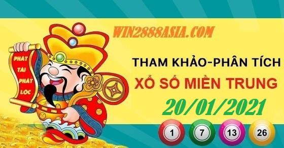 Soi cầu XSMT 20-1-2021 Win2888 Dự đoán Xổ Số Miền Trung thứ 4