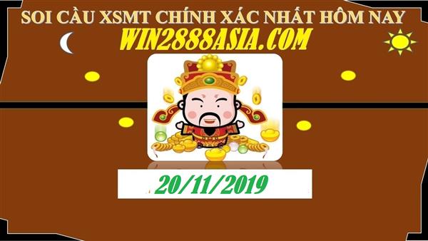 Soi cầu XSMT 20-11-2019 Win2888 Dự đoán cầu lô Miền Trung thứ 4