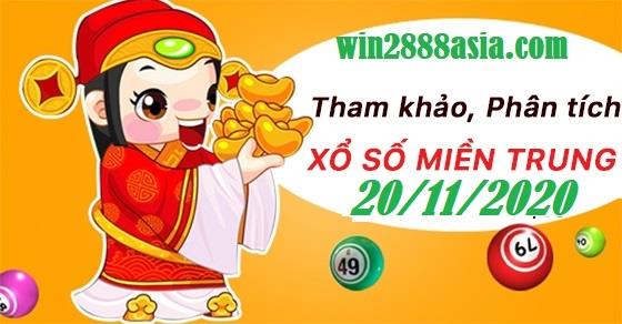 Soi cầu XSMT 20-11-2020 Win2888 Chốt số Cầu Lô Miền Trung thứ 6