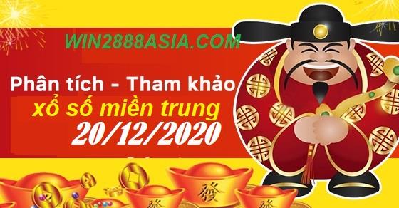 Soi cầu XSMT 20-12-2020 Win2888 Dự đoán Lô Đề Miền Trung chủ nhật