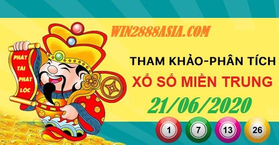 Soi cầu XSMT 21-6-2020 Win2888 Dự đoán Dàn đề miền trung chủ nhật