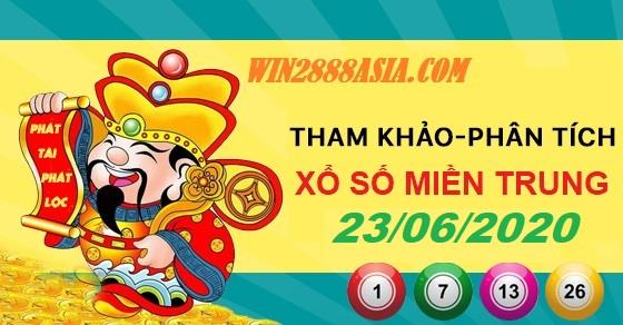 Soi cầu XSMT 23-6-2020 Win2888 Chốt số Dàn Đề Miền Trung thứ 3