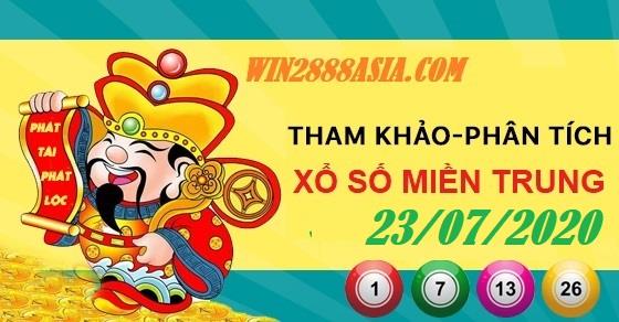 Soi cầu XSMT 23-7-2020 Win2888 Chốt số Cầu Lô Miền Trung thứ 5