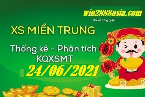 Soi cầu XSMT 24-06-2021 Win2888 Dự đoán KQXS Miền Trung thứ 5