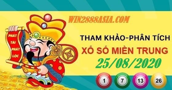 Soi cầu XSMT 25-8-2020 Win2888 Chốt số Dàn Đề Miền Trung thứ 3