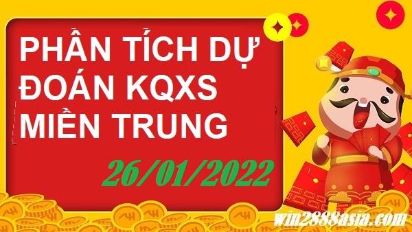 Soi cầu XSMT 26-1-2022 Win2888 Chốt số Lô Đề Miền Trung thứ 4