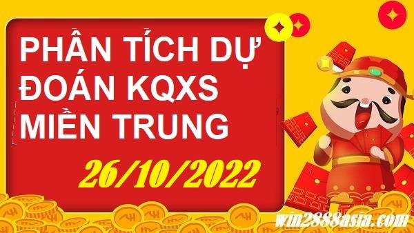Soi cầu XSMT 26-10-2022 Win2888 Dự đoán Cầu lô miền trung thứ 4