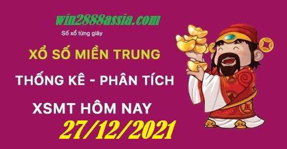 Soi cầu XSMT 27-12-2021 Win2888 Chốt số Lô Đề Miền Trung thứ 2