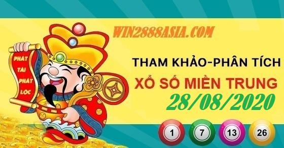 Soi cầu XSMT 28-8-2020 Win2888 Chốt số Lô Đề Miền Trung thứ 6