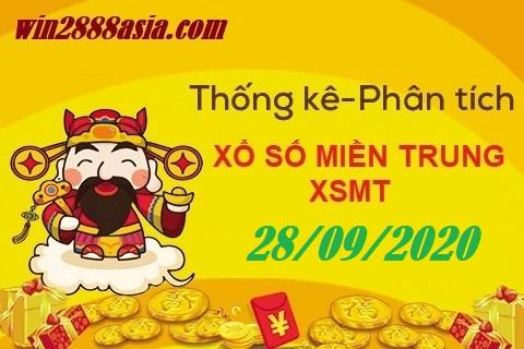 Soi cầu XSMT 28-9-2020 Win2888 Dự đoán Cầu Lô Miền Trung thứ 2