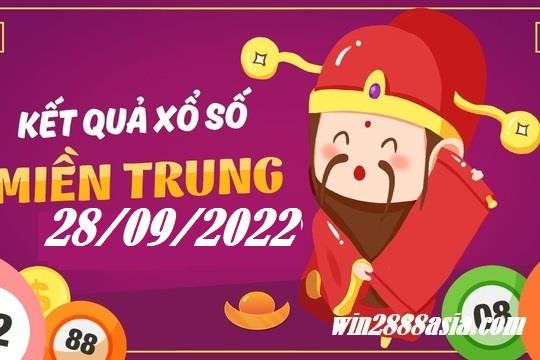 Soi cầu XSMT 28-09-2022 Win2888 Chốt số Dàn Đề Miền Trung Thứ 4