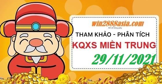 Soi cầu XSMT 29-11-2021 Win2888 Chốt số Lô Đề Miền Trung VIP thứ 2