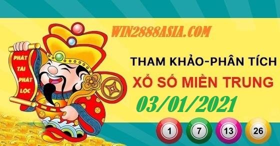 Soi cầu XSMT 3-1-2021 Win2888 Dự đoán Xổ Số Miền Trung chủ nhật