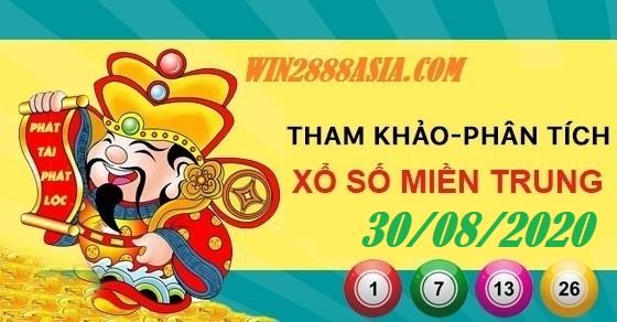 Soi cầu XSMT 30-8-2020 Win2888 Dự đoán Dàn Đề Miền Trung chủ nhật