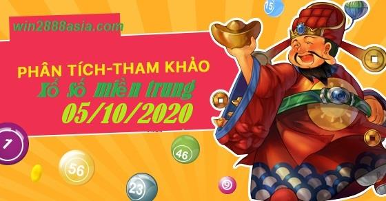 Soi cầu XSMT 5-10-2020 Win2888 Chốt số Cầu Lô Miền Trung thứ 2