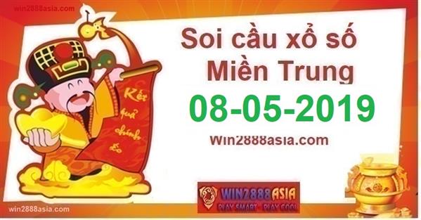 Soi cầu XSMT 8-5-2019 Win2888 Chốt số xổ số miền trung thứ 4
