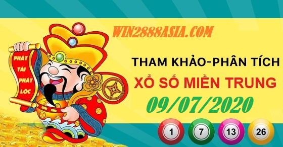 Soi cầu XSMT 9-7-2020 Win2888 Chốt số Lô Đề Miền Trung thứ 5