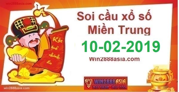 Soi cầu XSMT Win2888 10-2-2019 Dự đoán cầu lô miền trung chủ nhật