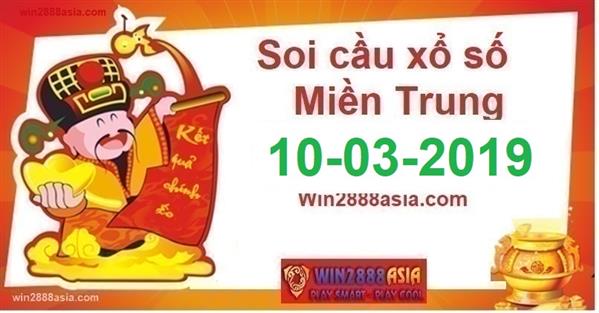 Soi cầu XSMT Win2888 10-3-2019 Dự đoán xổ số miền trung chủ nhật
