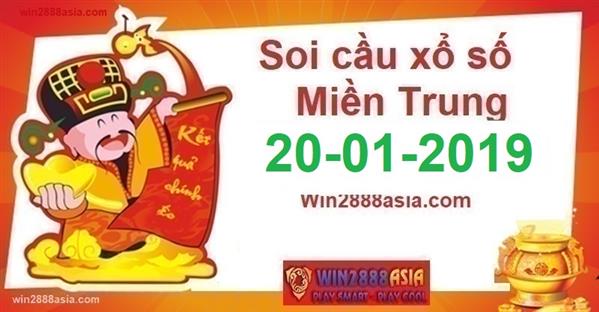 Soi cầu xsmt win2888 20-01-2019 Dự đoán chốt số miền trung chủ nhật