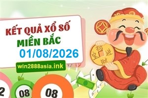 Soi cầu XSMB Win2888 01-08-2026 Dự đoán Cầu Lô Miền Bắc thứ 7