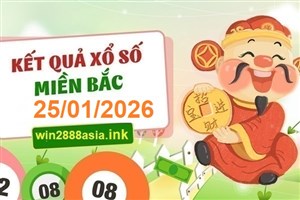 Soi cầu XSMB Win2888 25-01-2026 Dự đoán cầu lô miền bắc chủ nhật