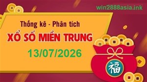 Soi cầu XSMT 13-07-2026 Win2888 Dự đoán Xổ số Miền Trung thứ 2