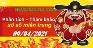 Soi cầu XSMT 9-4-2021 Win2888 Dự đoán Xổ Số Miền Trung thứ 6